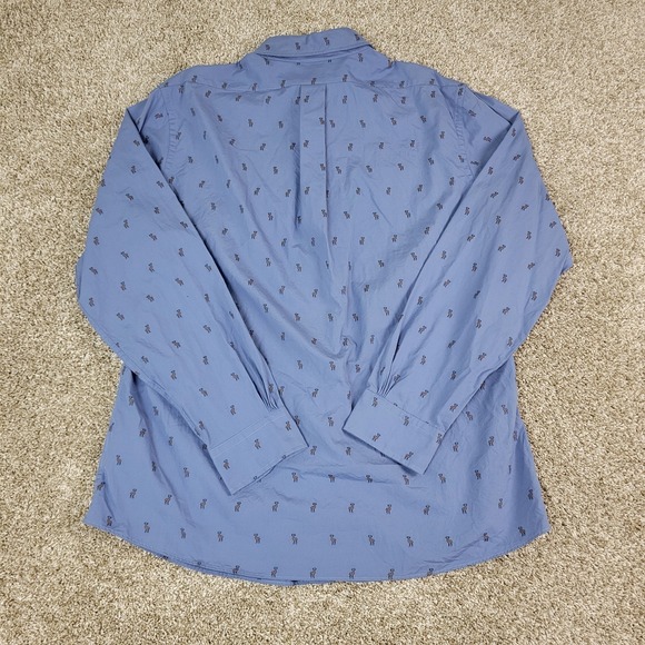 Brooks Brothers Regent Mens Large Gray AOP Elk Button Down Long Sleeve - Picture 3 of 5